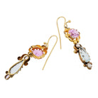 Georgian High Karat Gold Imperial Topaz & Aquamarine Drop Earrings