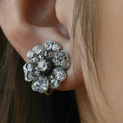 English Victorian Diamond Flower Earrings