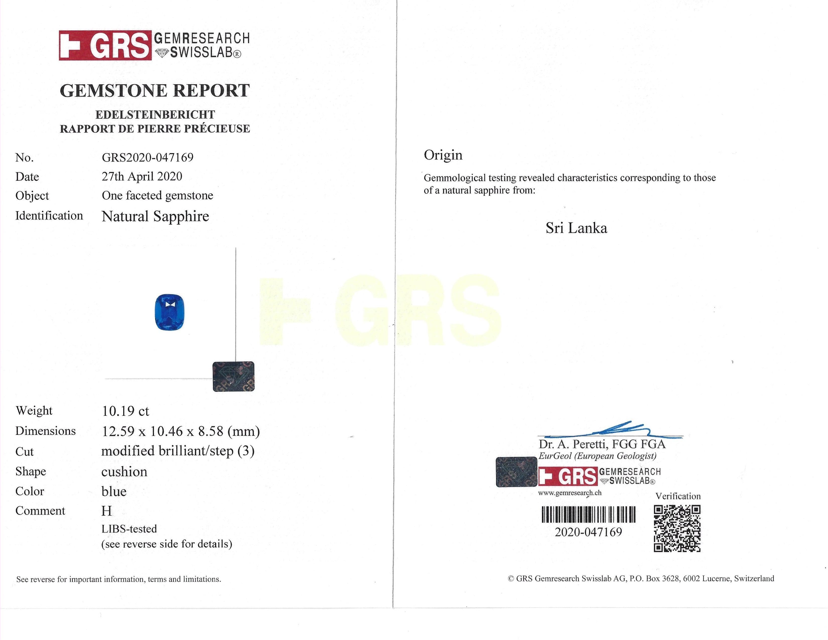 Estate 10 Carat Sri Lanka Sapphire Engagement Ring