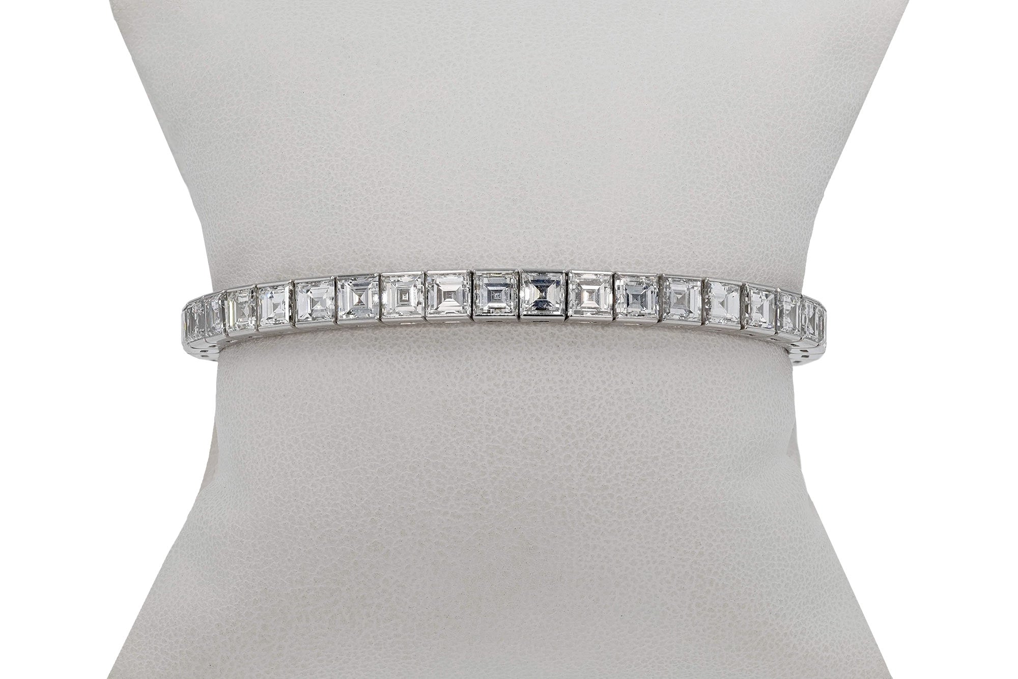 Estate 20 Carat Carré Cut Diamond Tennis Bracelet
