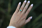 Estate 3 Stone Emerald & Diamond Yellow Gold Engagement Ring From Hollywood Icon Robert Mitchum