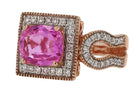Fiery 3.21 Carat Pink Sapphire and Diamond Rose Gold Cocktail Engagement Ring