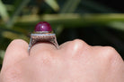 GIA Certified 17.15 Carat Unheated Ruby Ring