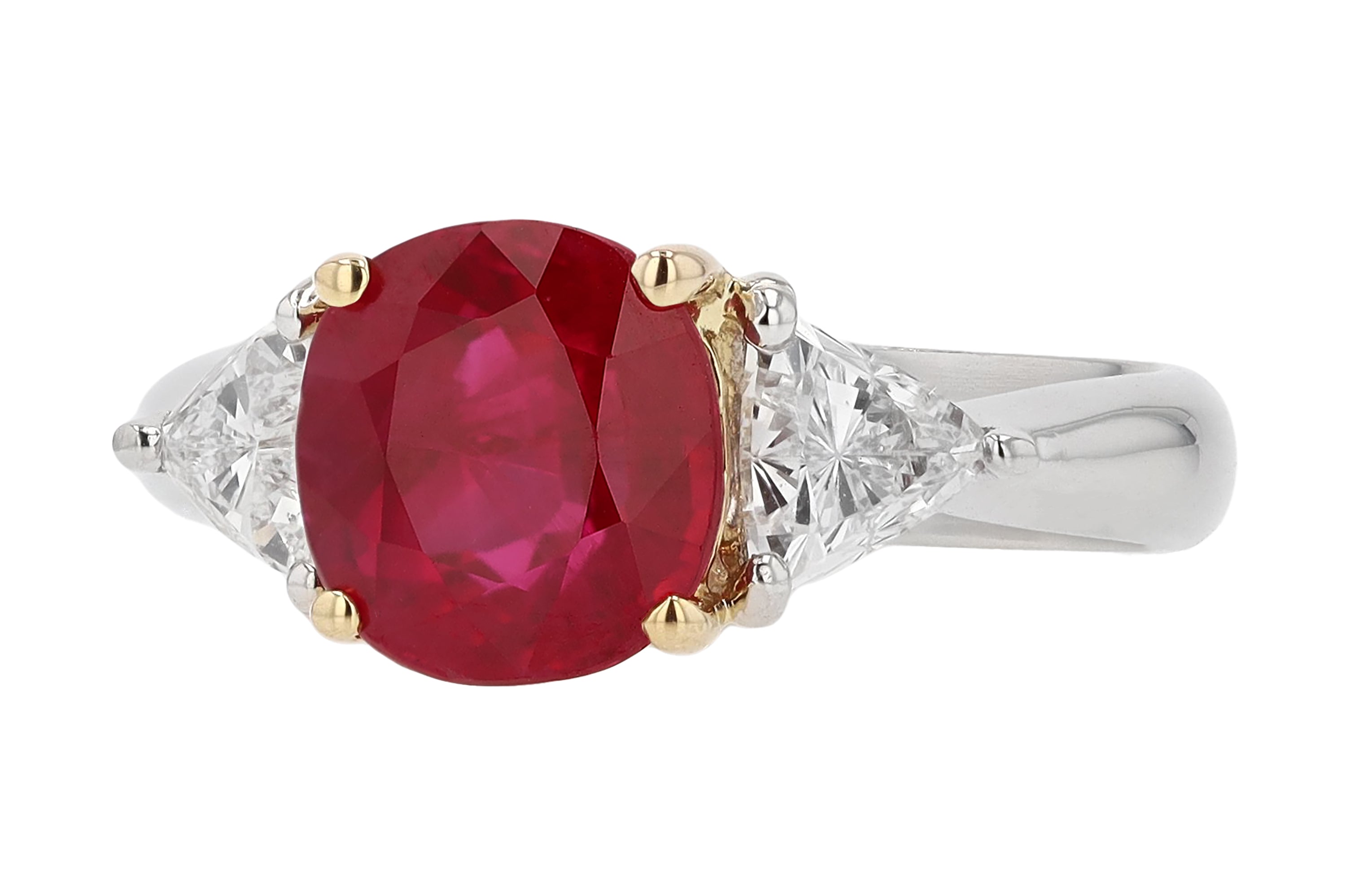 GIA Certified 3 Carat Pigeon Blood Burma Ruby Engagement Ring