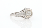 GIA Certified 3/4 Carat Diamond Art Deco Antique Filigree Engagement Ring