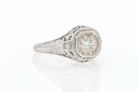 GIA Certified 3/4 Carat Diamond Art Deco Antique Filigree Engagement Ring