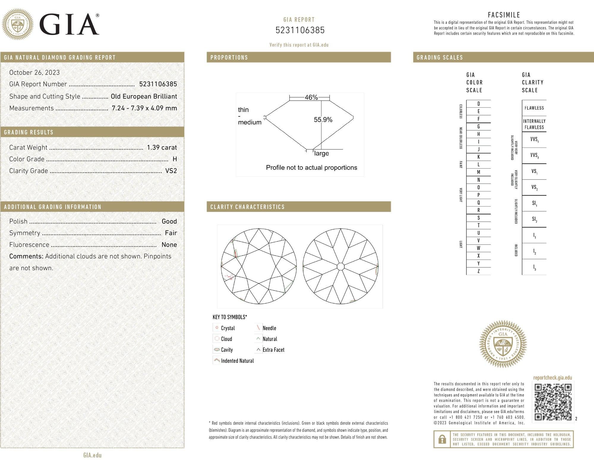 GIA Certified 3.41 Carat Three Stone Yellow Antique Diamond Cocktail Ring