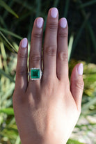 GIA Certified 7 Carat Colombian Emerald and Diamond Ring