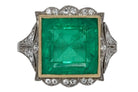 GIA Certified 7 Carat Colombian Emerald and Diamond Ring