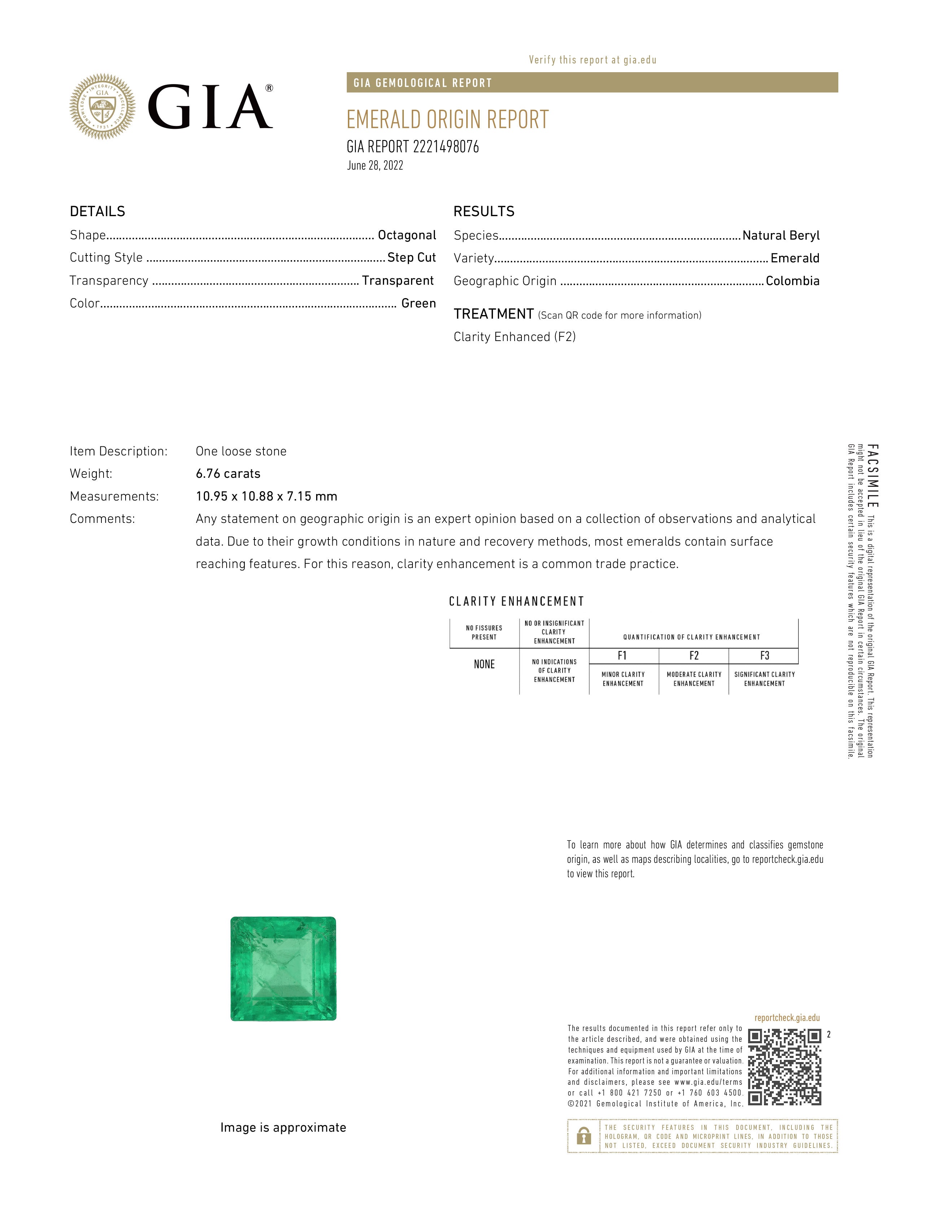 GIA Certified 7 Carat Colombian Emerald and Diamond Ring