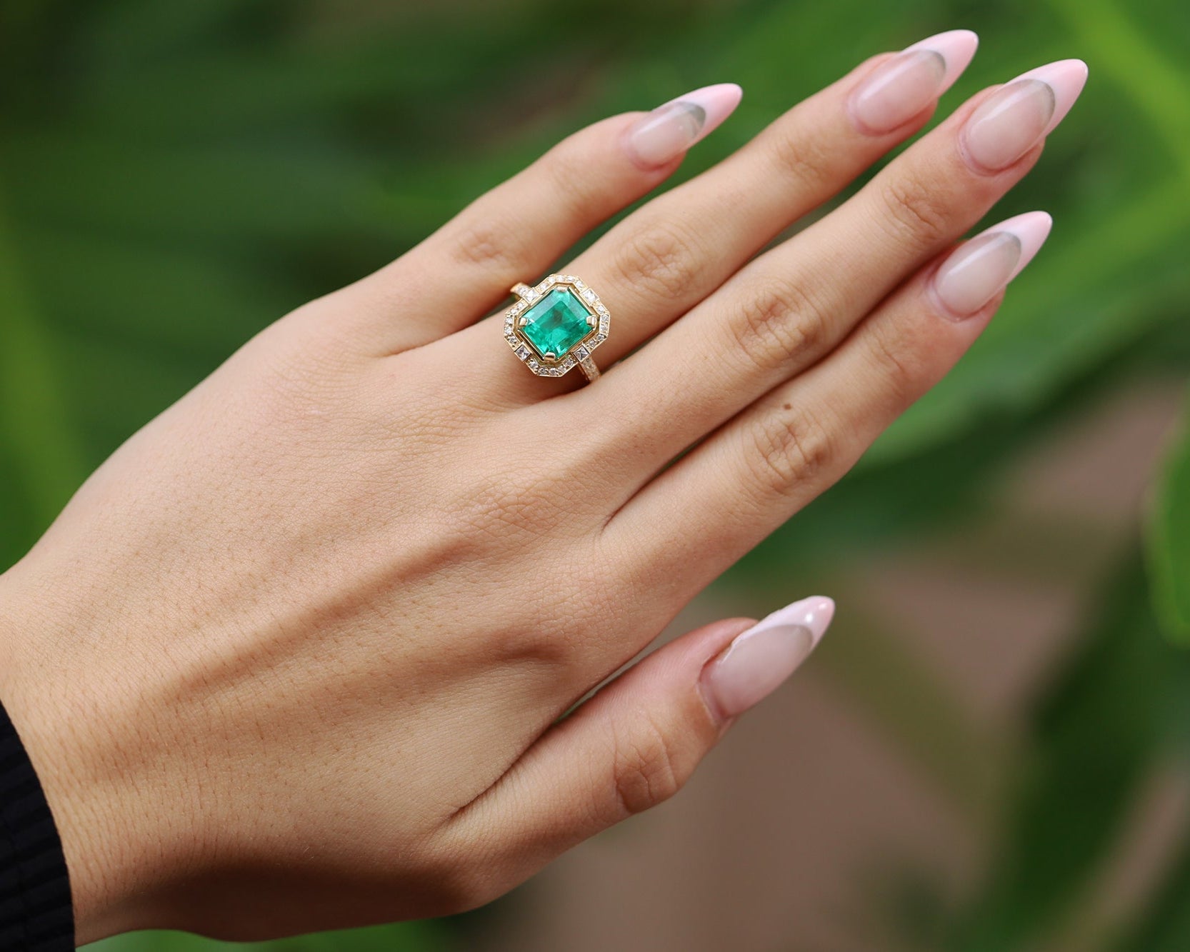 GIA Certified Colombian Emerald Art Deco Revival Ring