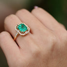 GIA Certified Colombian Emerald Art Deco Revival Ring