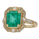 GIA Certified Colombian Emerald Art Deco Revival Ring