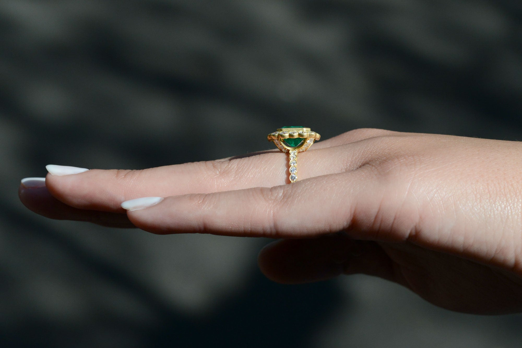 GIA Certified Muzo Colombian Emerald Engagement Ring