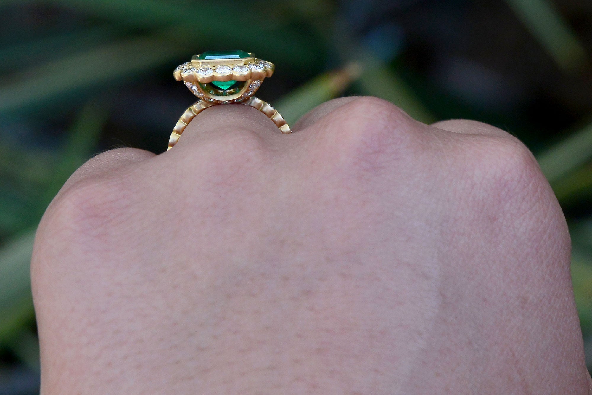 GIA Certified Muzo Colombian Emerald Engagement Ring