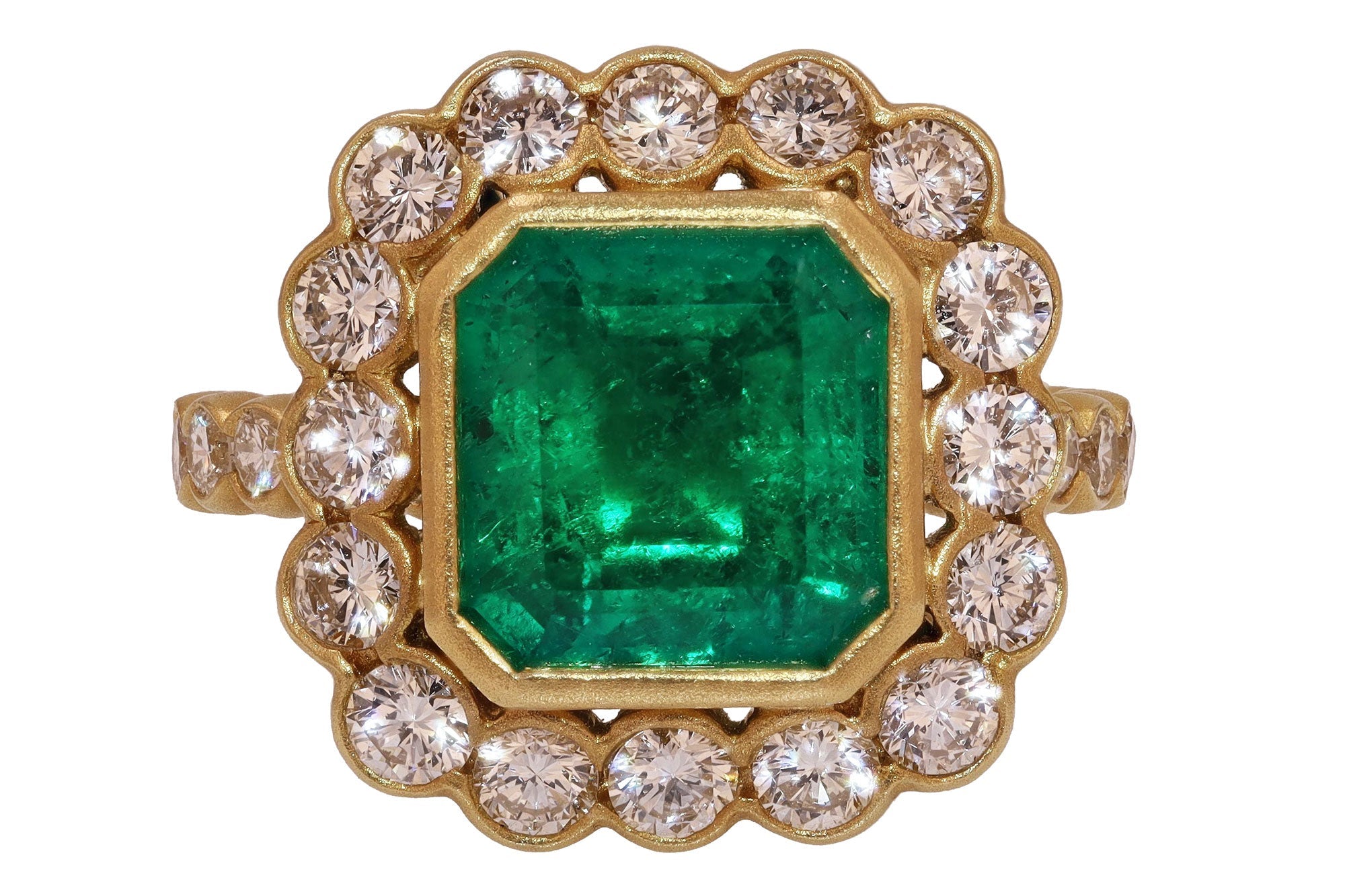 GIA Certified Muzo Colombian Emerald Engagement Ring