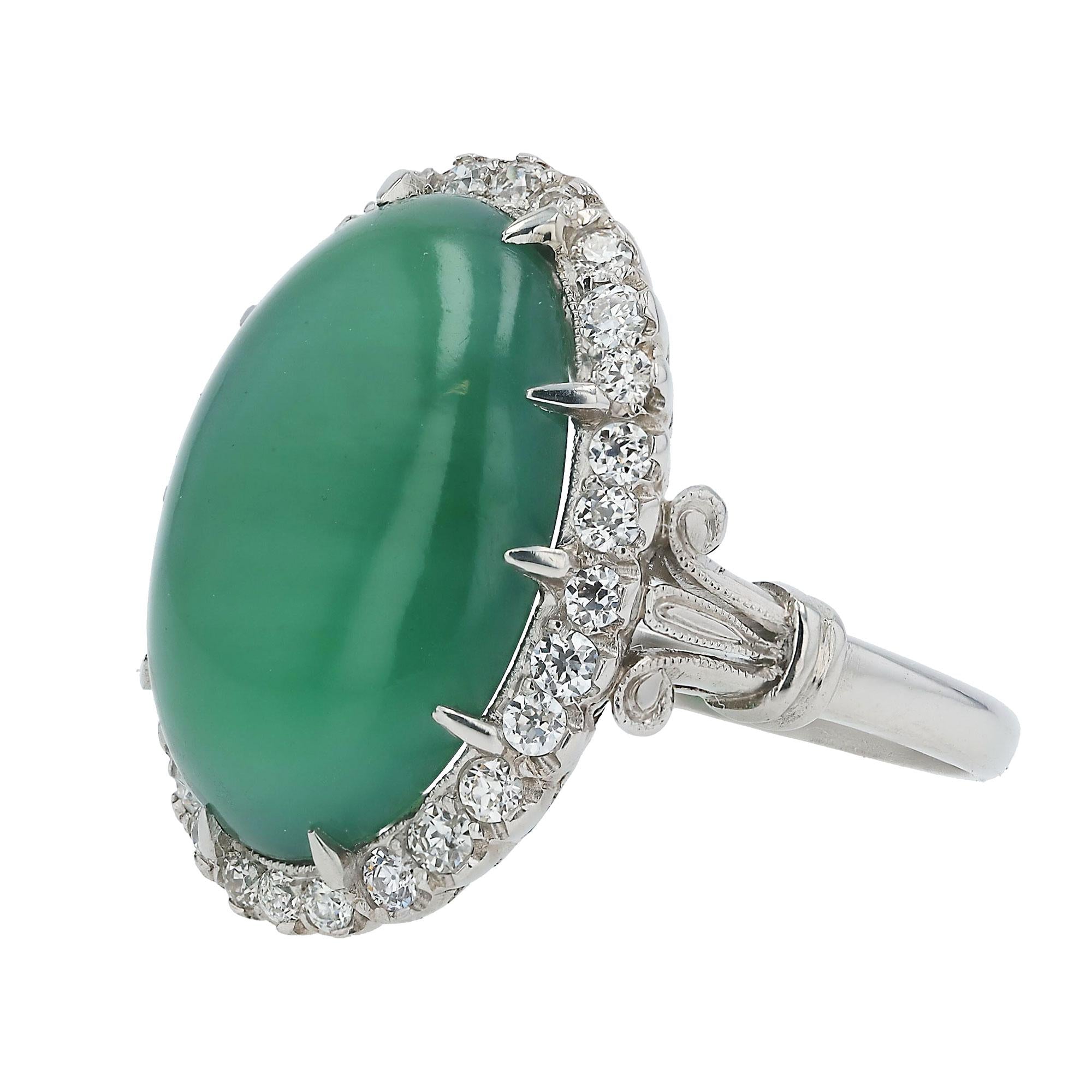 Vintage GIA Certified 8 Carat Imperial Jade Ring