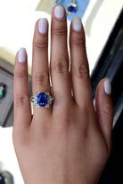 GIA Unheated 9 Carat Oval Ceylon Sapphire Cocktail Ring