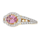 Designer Padparadscha Sapphire and Diamond Engagement Ring GIL Certified No Heat