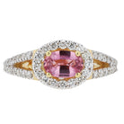 Designer Padparadscha Sapphire and Diamond Engagement Ring GIL Certified No Heat