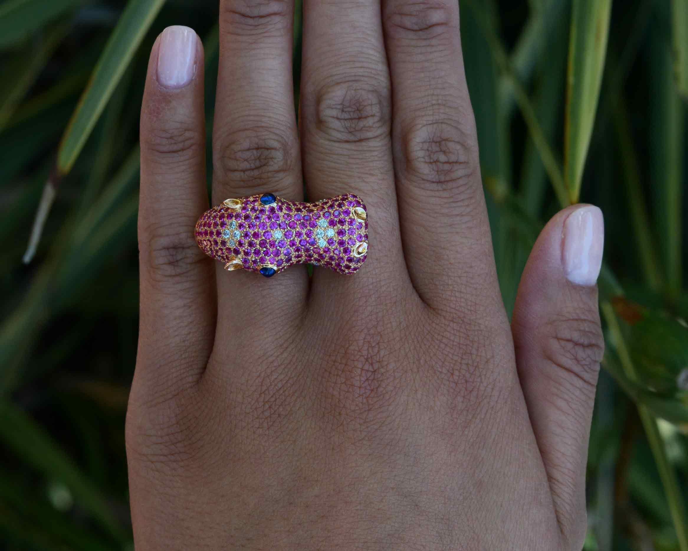 Happy Hippo Rose Gold Ruby Cocktail Ring