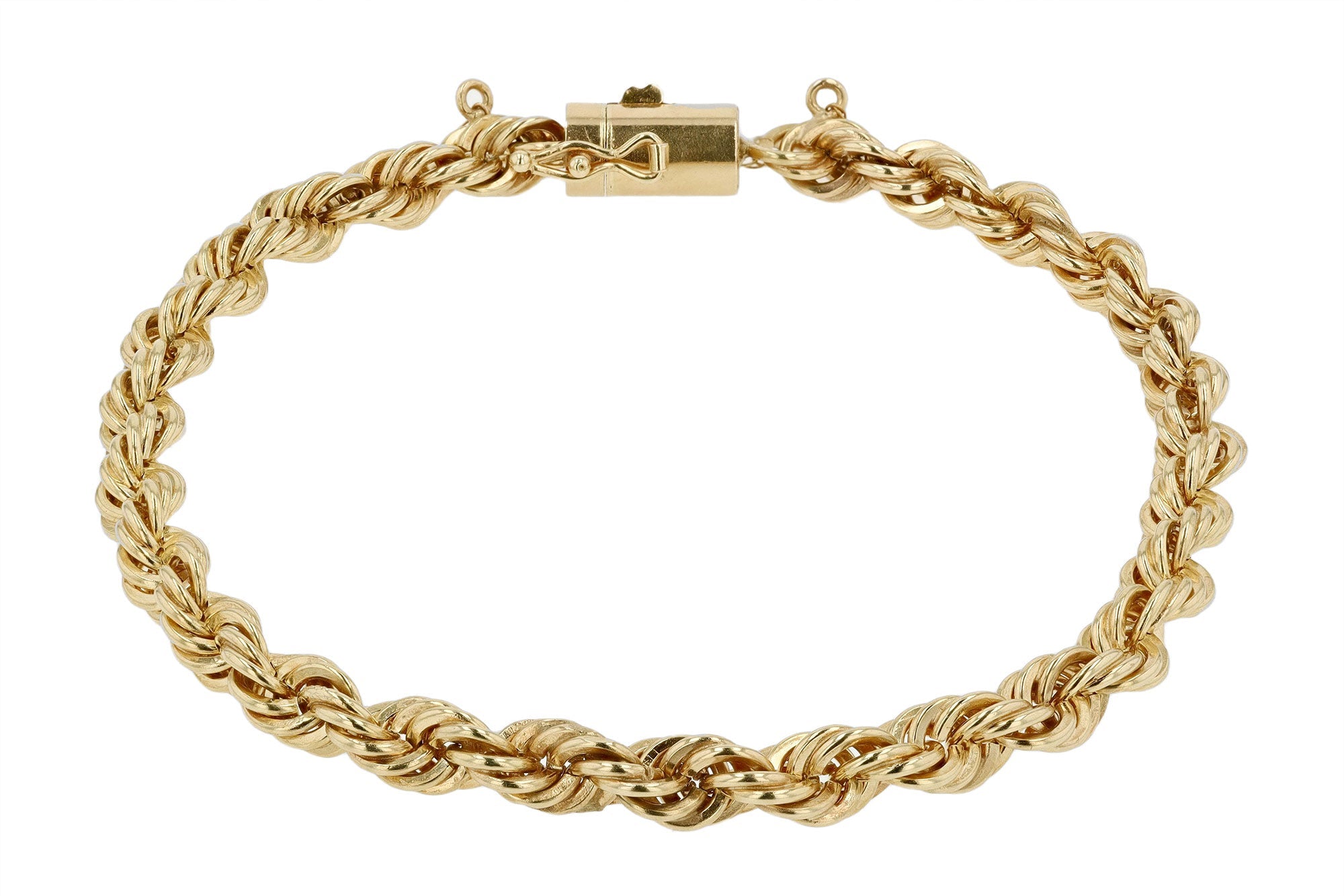 Heavy Yellow Gold Solid Rope Chain Unisex Bracelet