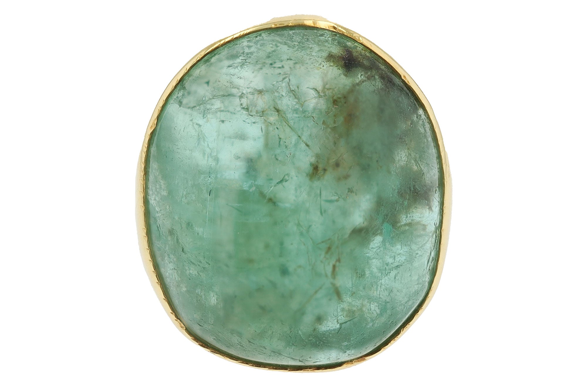 Hollywood Actor Robert Mitchum Estate 33 Carat Green Beryl Vintage Cocktail Ring