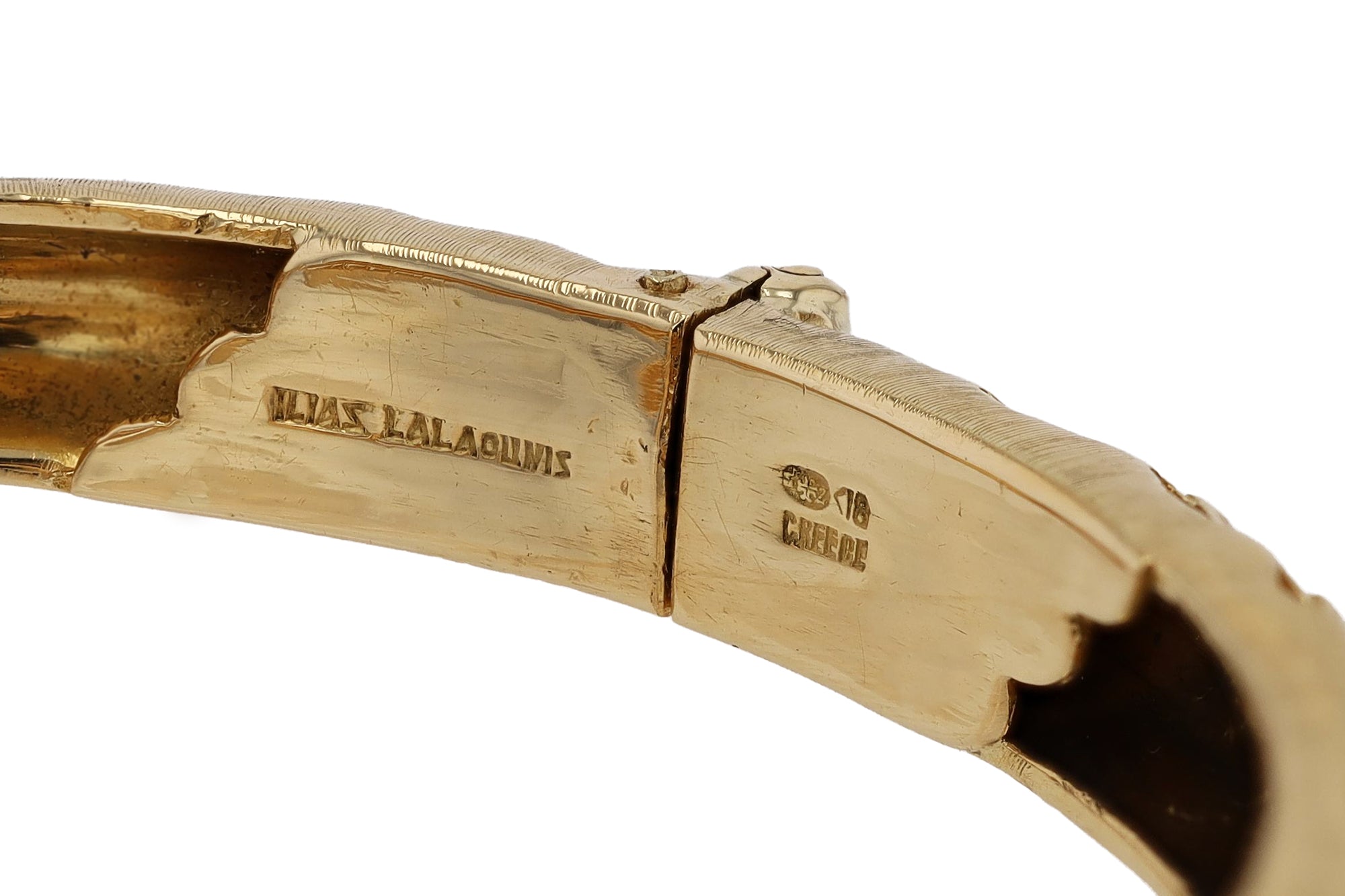 Ilias Lalaounis Designer 18k Gold Fish Bangle Bracelet