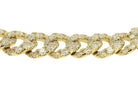 Italian 18.37 Carat Pavé Diamond & 14k Gold Cuban Link Necklace