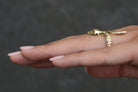 Italian Hammered 14K Gold Snake Ring