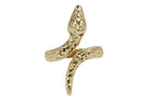 Italian Hammered 14K Gold Snake Ring