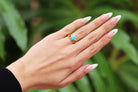 Kabana Turquoise and Diamond 14k Gold Ladies Ring