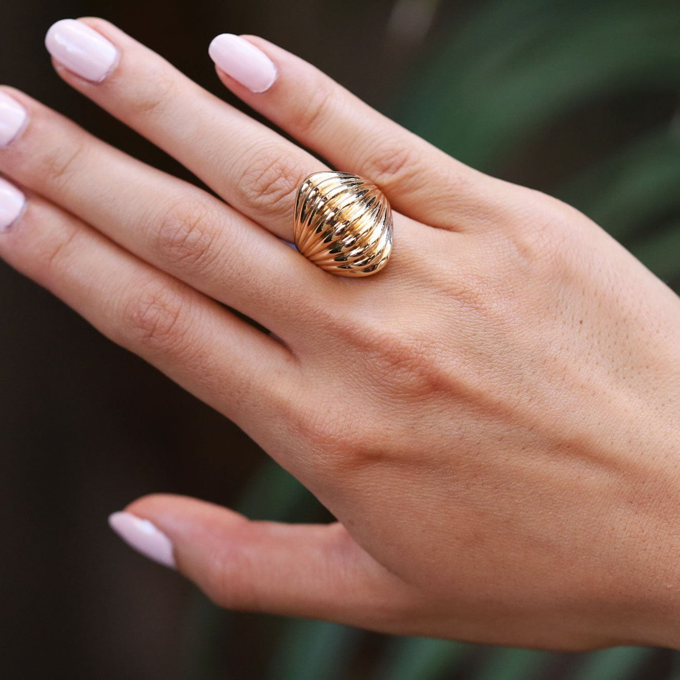 Mid Century Vintage 14k Gold Dome Ring