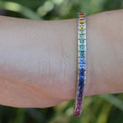 Multi Color 9 Carat Rainbow Sapphire Tennis Bracelet