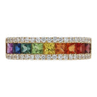 Rainbow Sapphire Gold Band Ring