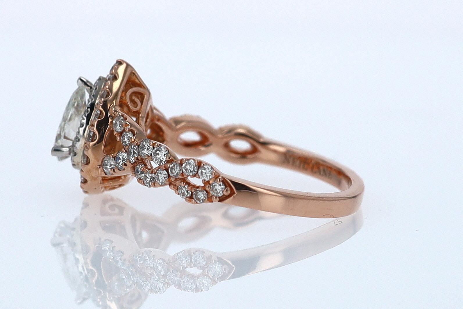 Neil Lane Rose Gold 0.52 Carat Pear Shape Diamond Engagement Ring