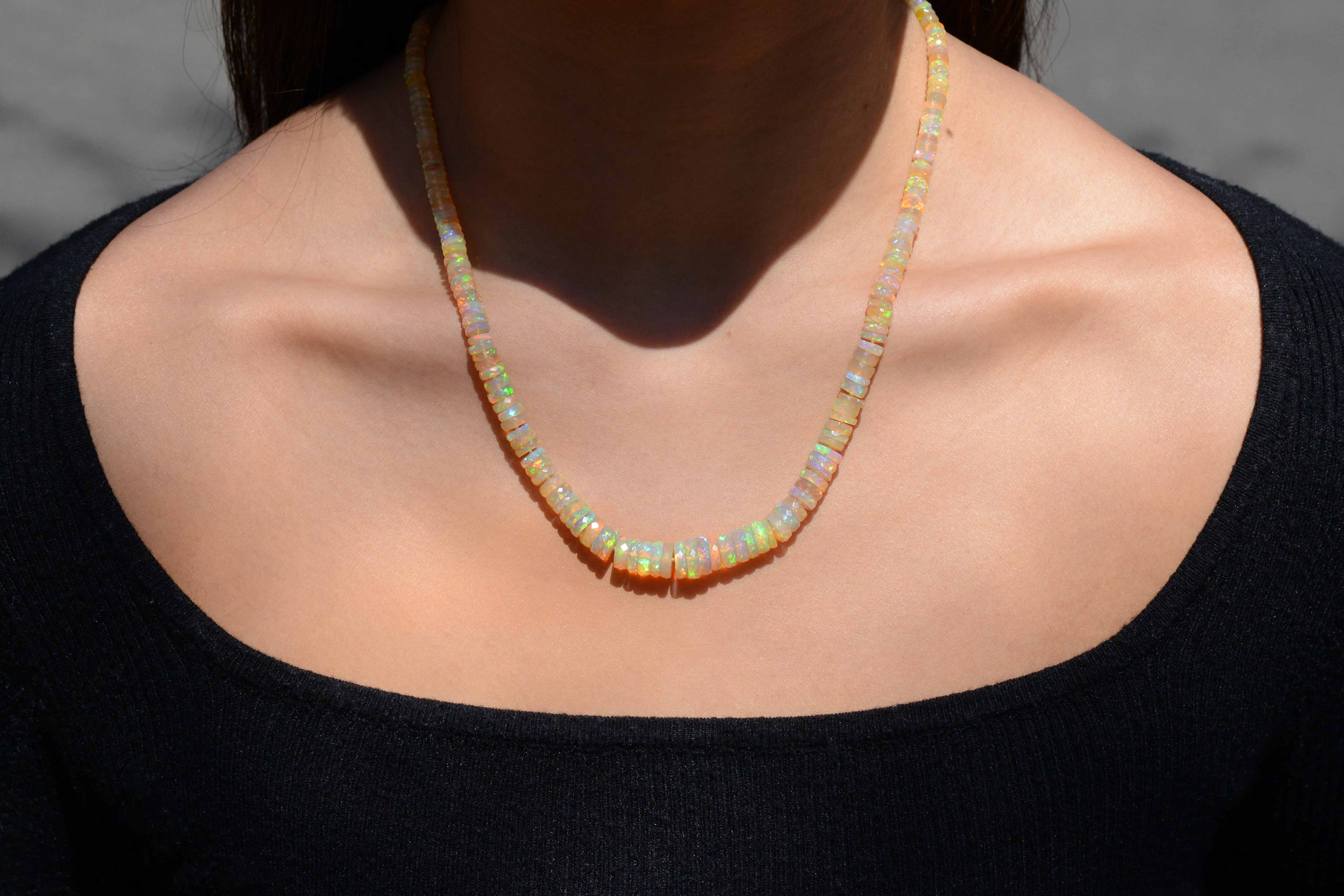 New 42 Carat Opal Beads Necklace