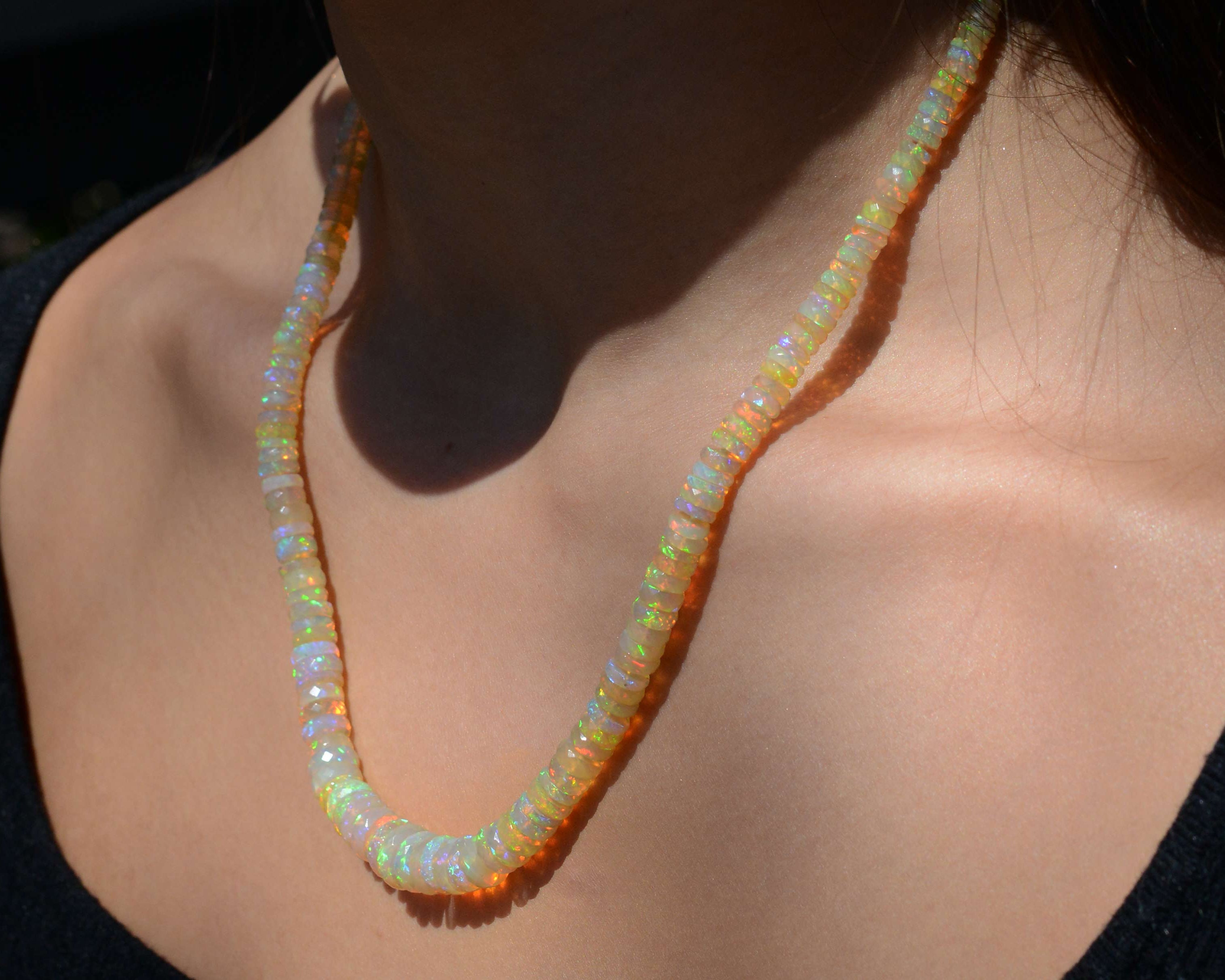 New 42 Carat Opal Beads Necklace