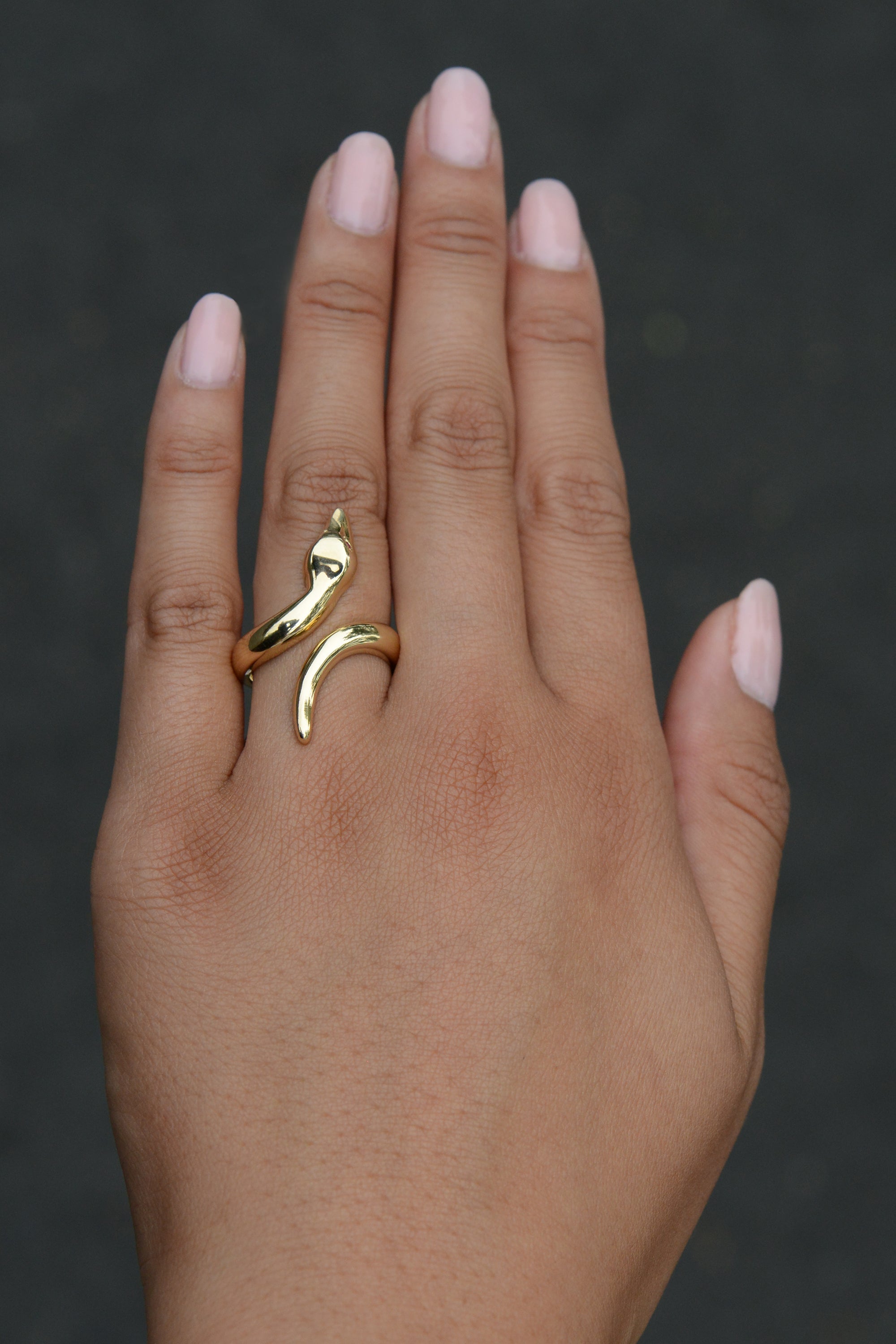 New Italian 14KT Yellow Gold Serpent Ring