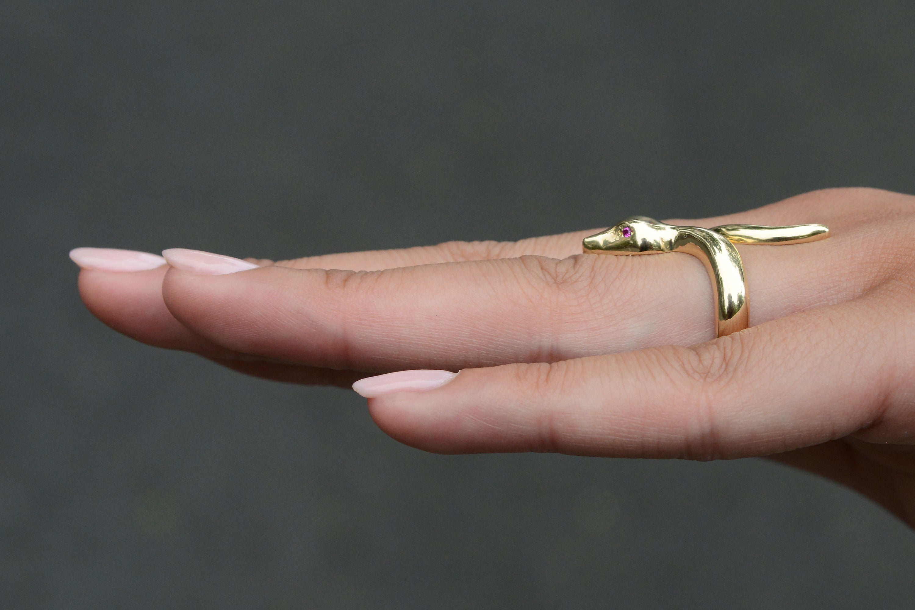 New Italian 14KT Yellow Gold Serpent Ring