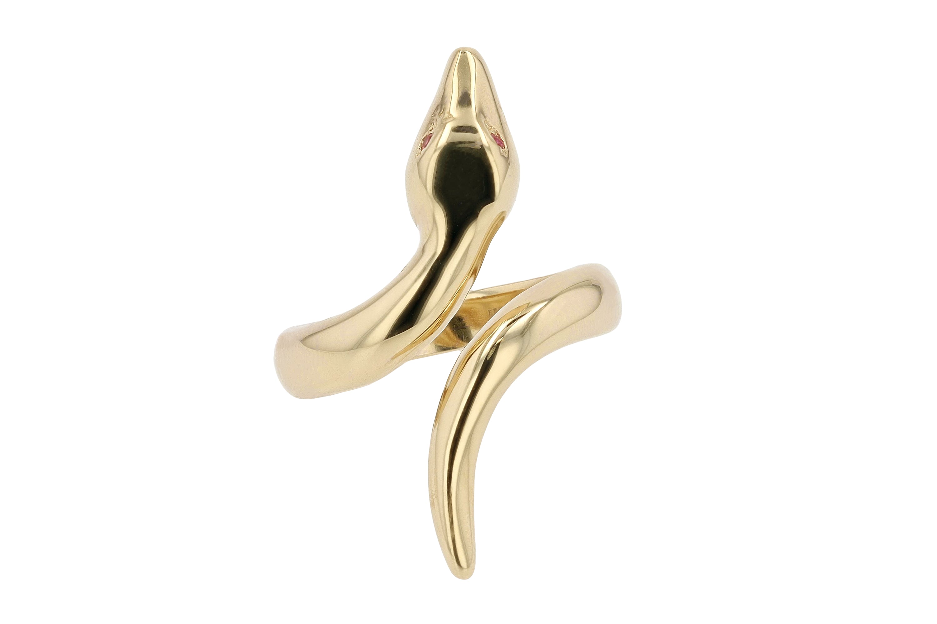 New Italian 14KT Yellow Gold Serpent Ring