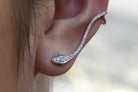 Pave' Diamond Ruby Snake Climber Earrings