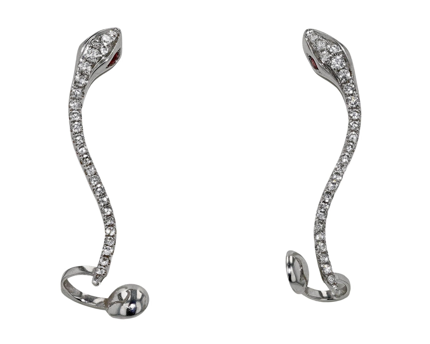 Vintage Diamond Snake Earrings