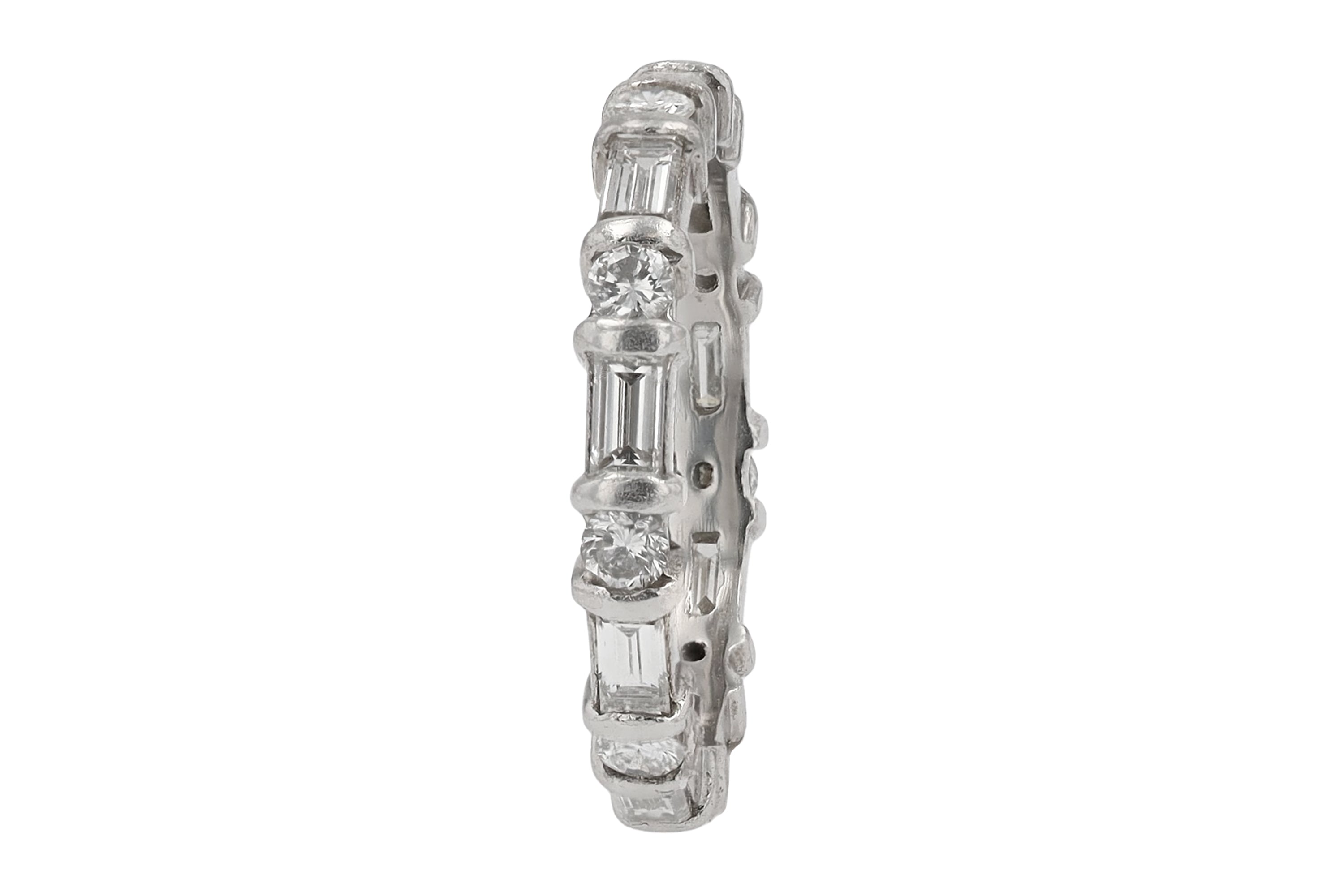 Platinum Baguette Diamond Eternity Band Size 5.25
