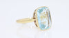 French Retro 4.04 Carat Aquamarine 18 Karat Gold Ring