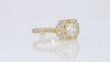 GIA Certified Round Diamond Yellow Gold Deco Engagement Ring