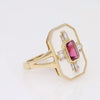 YAEL Pink Tourmaline & Diamond Enamel 14k Ring