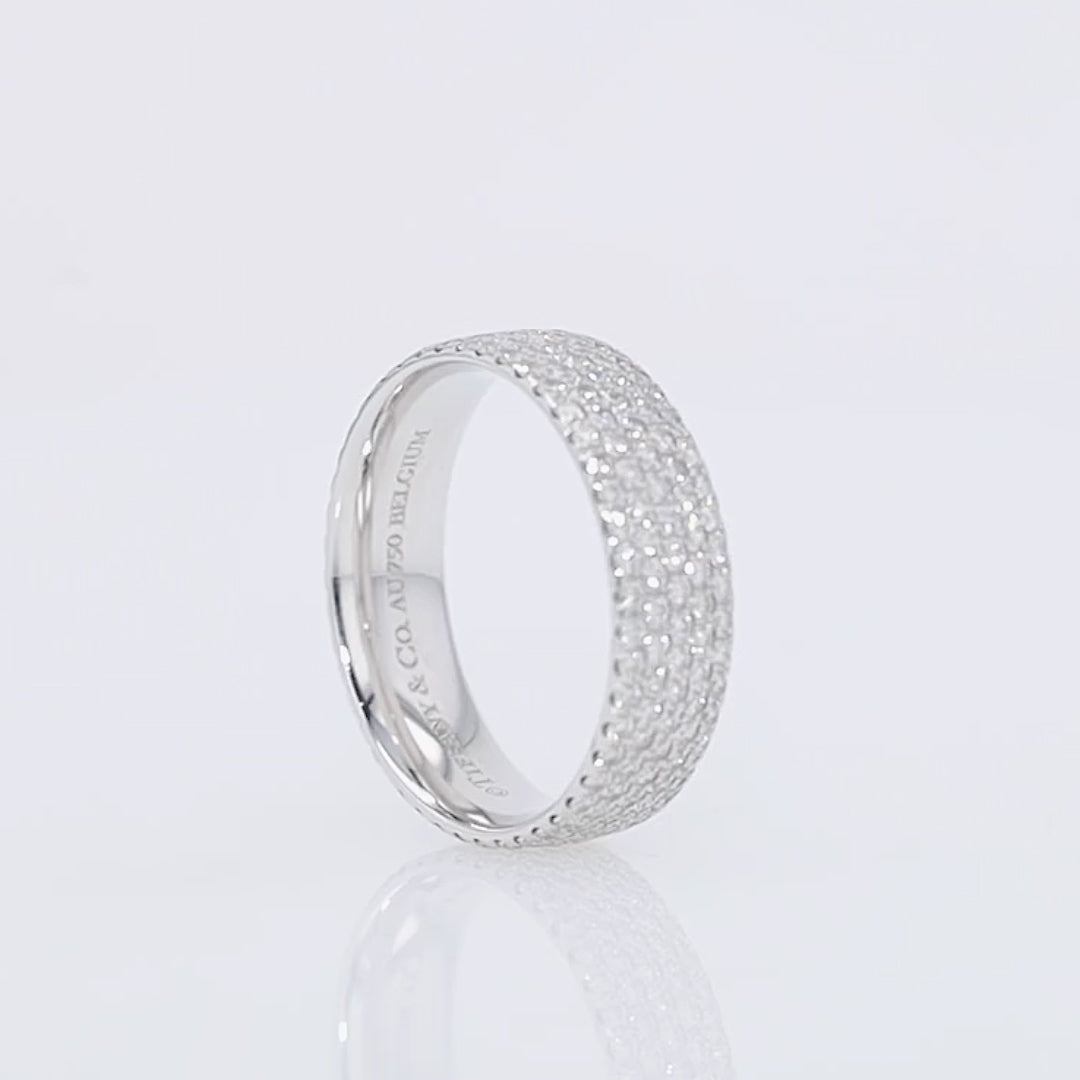 Tiffany & Co 18k White Gold Diamond 5-Row Metro Ring
