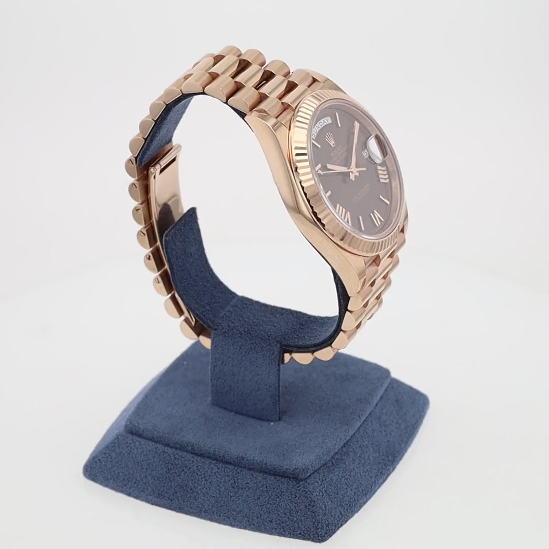 18k Rose Gold Rolex Day-Date 40mm Watch #228235