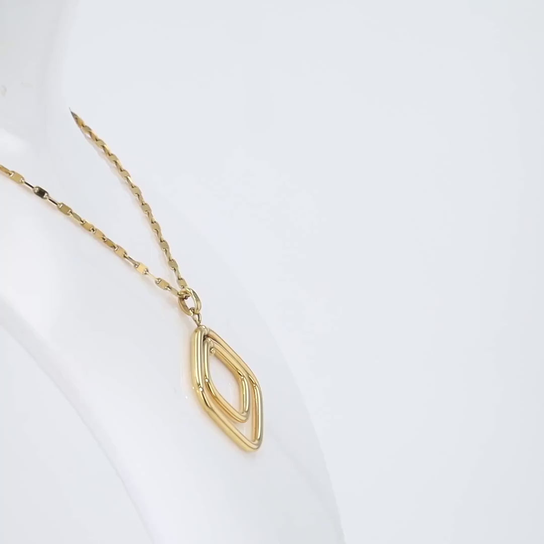 Vintage Italian 14k Gold Vintage Articulating Pendant Necklace